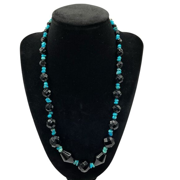 Jay King Necklace Midnight Chalcedony and Royal Blue Turquoise 18” - 21” - Picture 2 of 13